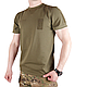 Тактична футболка хакі Coolpass літня військова футболка з велкро панелями якісна армійська футболка - фото 2 - id-p1936675018