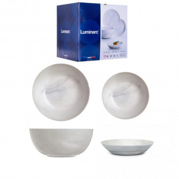 Сервіз столовий склокераміка гранітний Diwali Granit Marbre 19 предметів Luminarc Q0217, фото 1