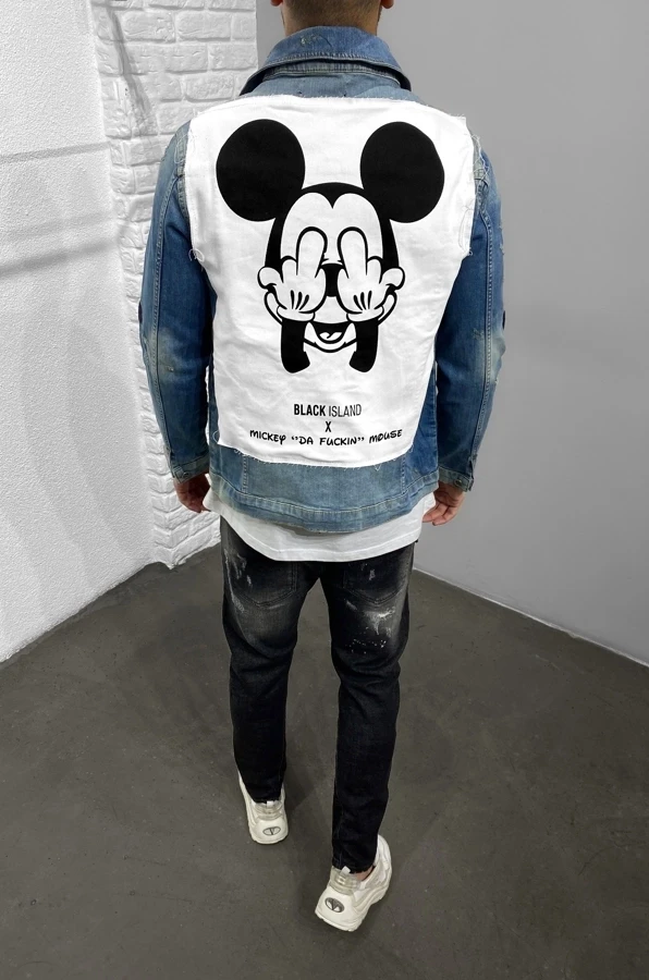 Чоловіча джинсова курточка Mickey Mouse (Маломірять)