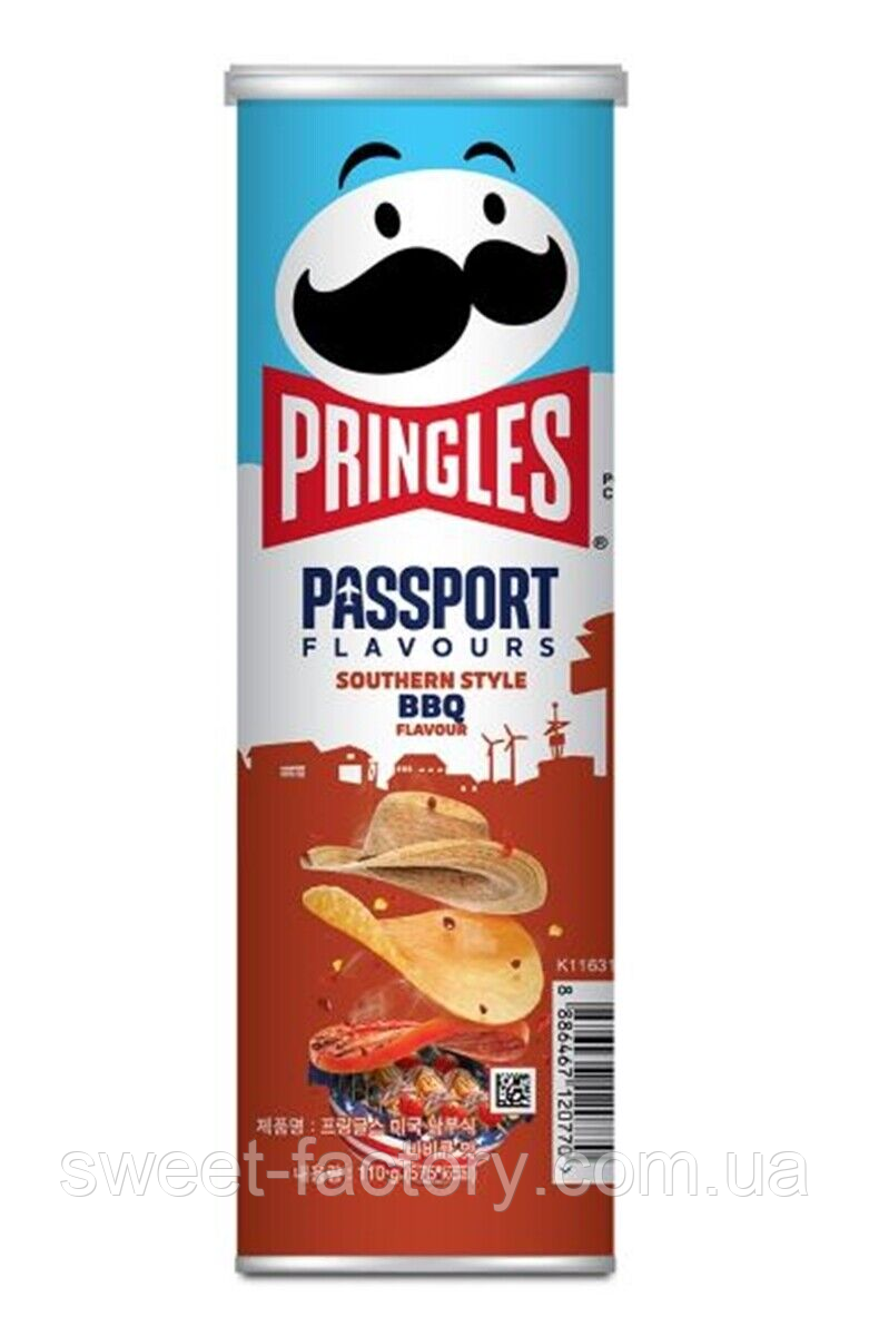 Чипси Pringles passport flavours Southern style BBQ Барбекю 110g