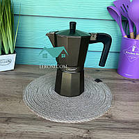 Гейзерна кавоварка на 3 чашки 150 мл із неіржавкої сталі Maestro MR-1666-3-BROWN Кавоварка на плиту