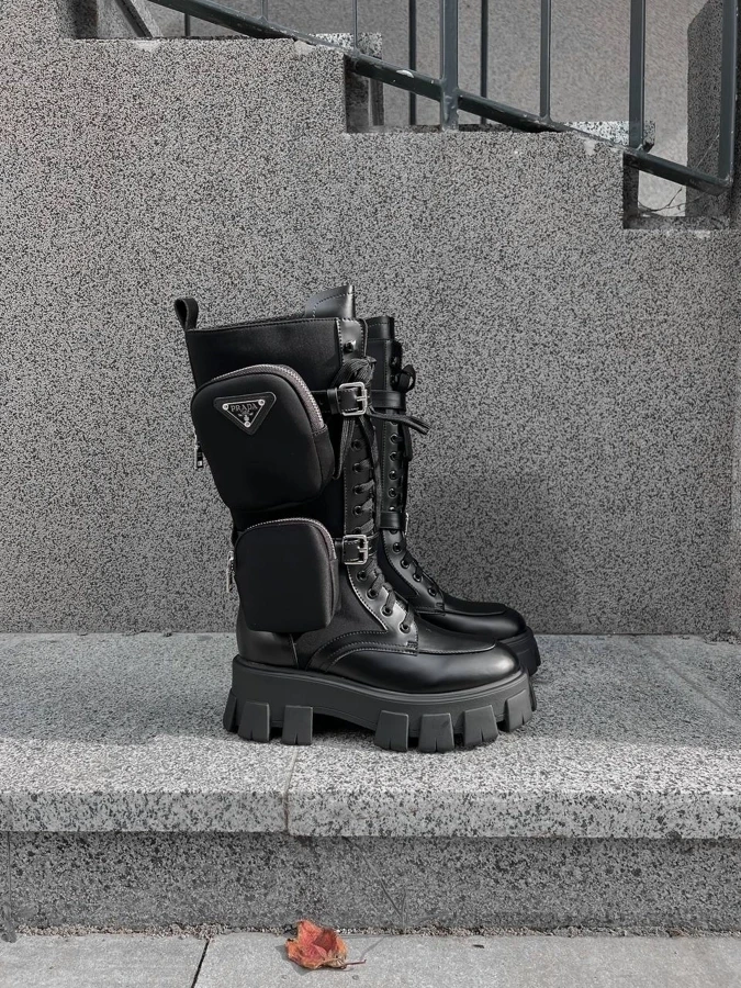 Черевики Prada Boots Zip Pocket Black High