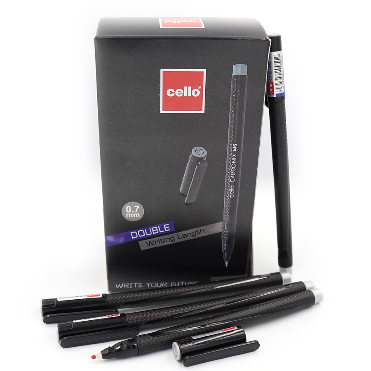 Ручка олійна "Cello" CARBONIX 0,7 мм, син., 50 шт./етика