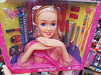 Кукла-манекен DefaLucy с аксессуарами, голова-манекен для причесок, расческа, разноцветные пряди, плойка