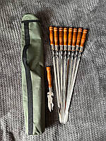 Подарочные наборы шампуров,Шампура хорошего качества с нержавейка 3мм,Наборы шампуров с деревянной ручкой. 9