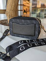 Молодіжна маленька сумочка клатч на довгому ремінці чорна, Зручна  мінісумка крос-боді, фото 8