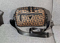 Чоловіча зручна сумка на плече Guess (7508) коричнева