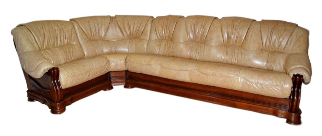 Шкіряний кутовий диван "Барон 4090" (1 + уг + 2н)