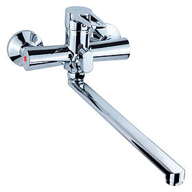 Змішувач для ванни HK Ø35 гусак прямий 350мм дивертор вбудований картрідж Aquatica (HK-2C230C)