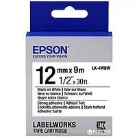 Этикет-лента Epson LabelWorks LK4WBW Black White 12 мм/9 м