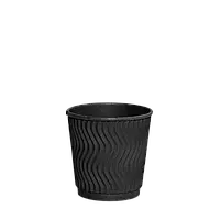 Стакан Гофрований "ТС" (Ripple) 110мл – “FullBlack” (20шт.), 40уп./ящ.