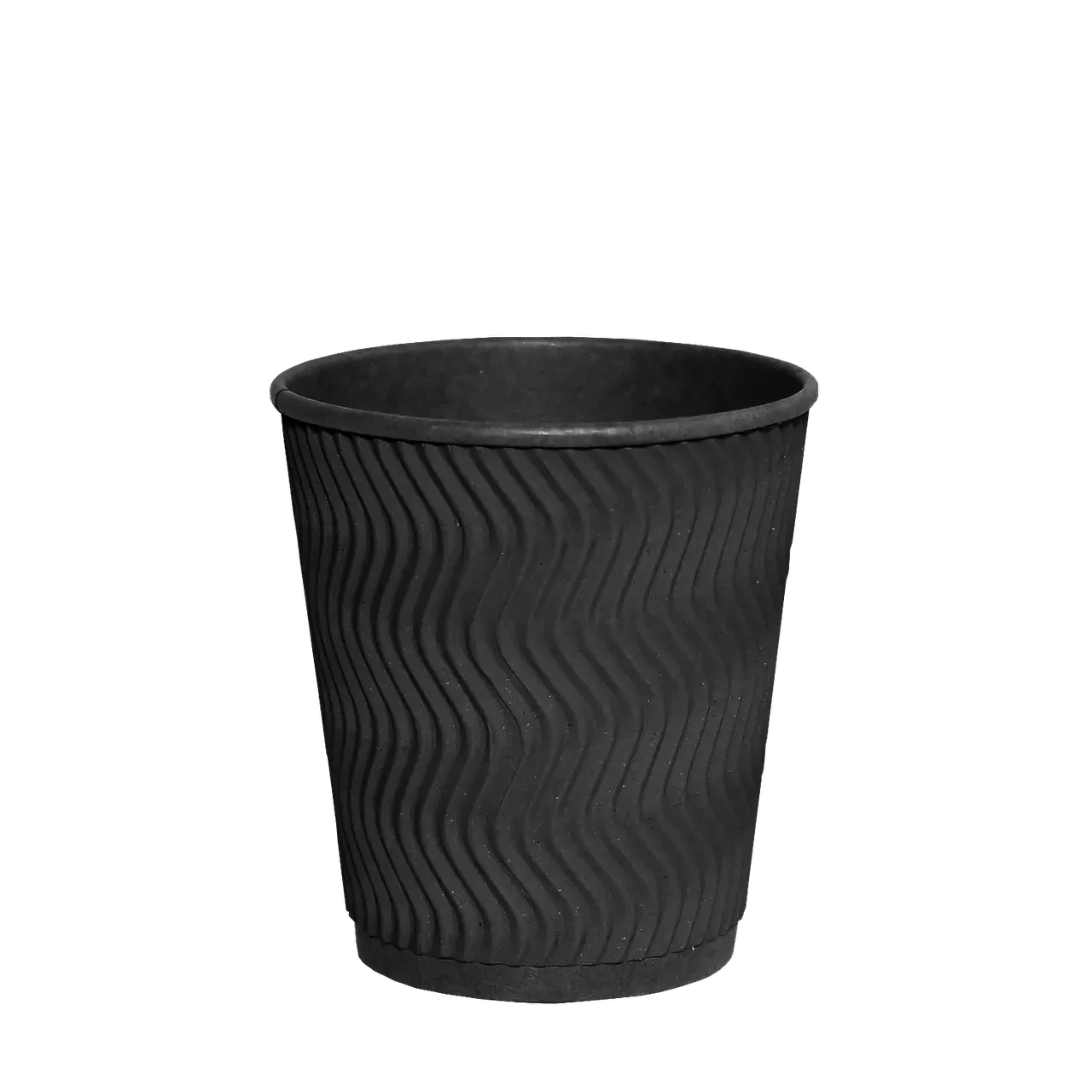 Стакан Гофрований TITAN (Ripple Wave) 250мл. - “FullBlack” (20шт.), 35уп./ящ. (кр-75)