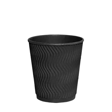 Стакан Гофрований TITAN (Ripple Wave) 250мл. - “FullBlack” (20шт.), 35уп./ящ. (кр-75), фото 1