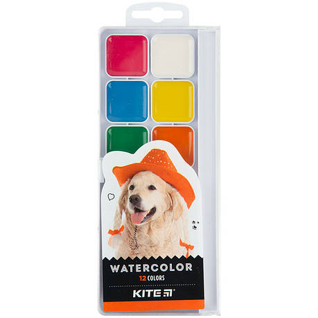 Фарби акварельні Kite Dogs K23-061, 12 кольорів, фото 2
