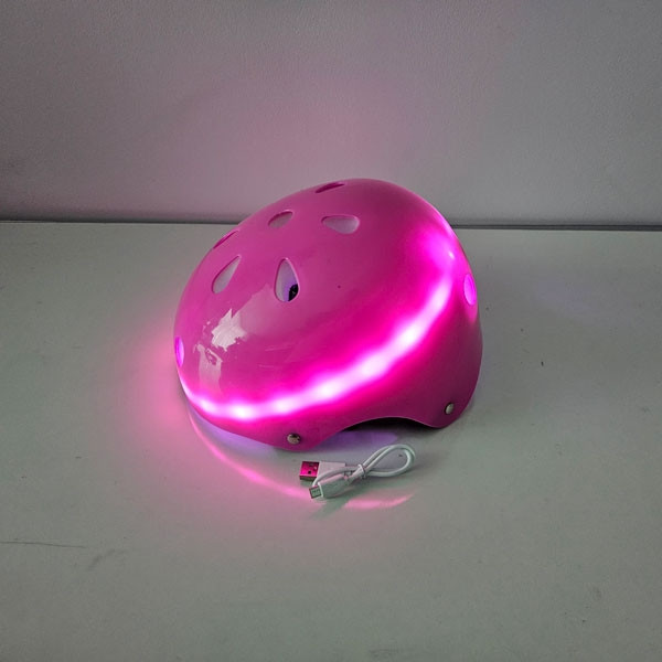 Дитячий шолом BS з LED-підсвіткою (11 режимів) Рожевий, фото 1