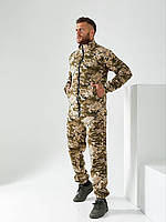 Тактический мужской военный теплый костюм на меху с молнией, пиксель Размеры 44-46,48-50,52-54,56-58 M-L, 48-50