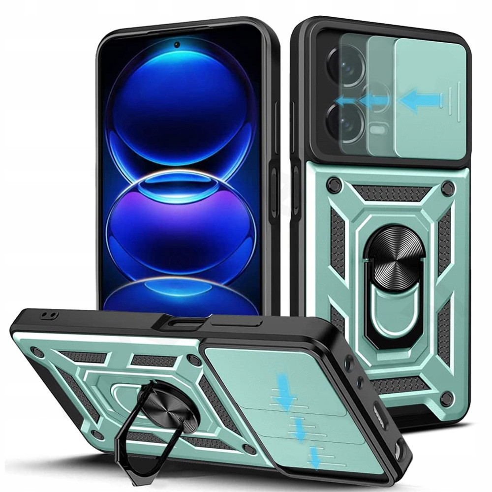 PC + TPU чохол Camshield armor для Xiaomi Redmi Note 12 Pro (5G) / зелений