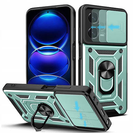 PC + TPU чохол Camshield armor для Xiaomi Redmi Note 12 Pro (5G) / зелений, фото 1
