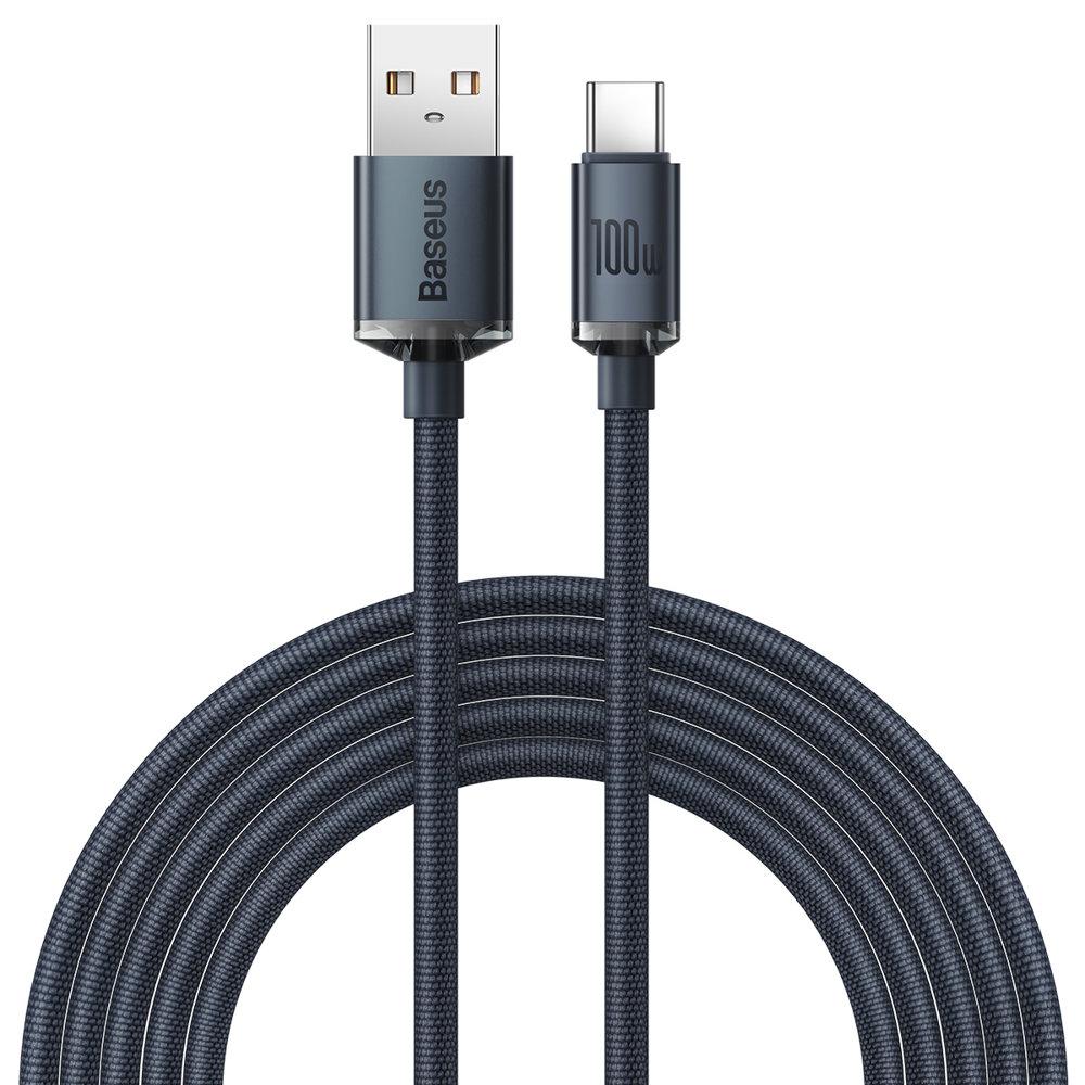 Кабель зарядний Baseus Crystal Shine Series USB Type A — USB Type C 100 Вт 2 м Black (CAJY000501)