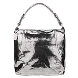 Шкіряна сумка жіноча Realer 2032-1 античне срібло, фото 2