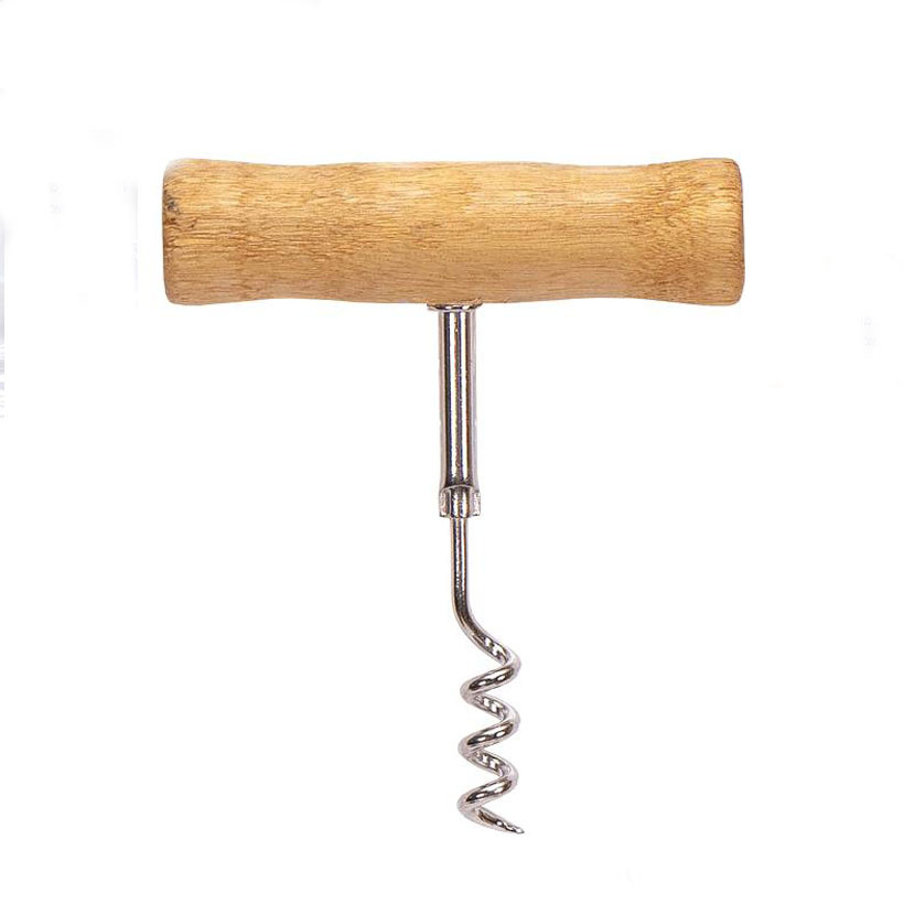 Класичний штопор із дерев'яною ручкою 10*8 см X3-66 в упаковці 10 шт, фото 1