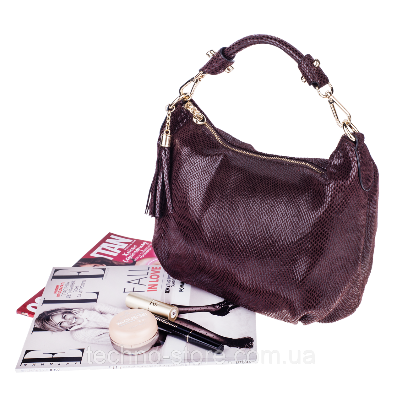 Жіноча сумка Realer P112 коричнева