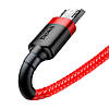 Кабель для заряджання Baseus Cafule Cable нейлоновий USB-micro USB QC 3.0 2.4 A 1M Red (CAMKLF-B09), фото 5
