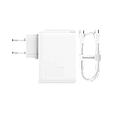Мережевий зарядний пристрій Baseus GaN5 Pro 2 порта, USB + Type-C 100W Белый (CCGP090202), фото 3