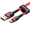 Кабель для заряджання Baseus Cafule Cable нейлоновий USB-micro USB QC 3.0 2.4 A 1M Red (CAMKLF-B09), фото 9