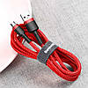 Кабель для заряджання Baseus Cafule Cable нейлоновий USB-micro USB QC 3.0 2.4 A 1M Red (CAMKLF-B09), фото 10