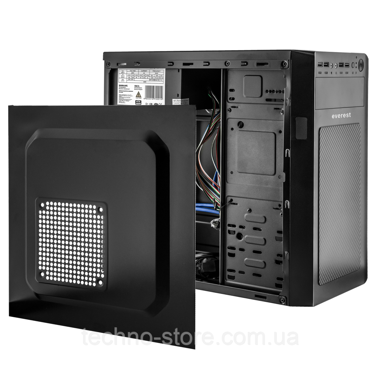 Корпус Everest 6116 - 400w 12cm MATX, 2xUSB3.0+2xUSB2.0