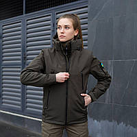 Осенняя женская военная тактическая куртка хаки, Флисовая теплая армейская демисезонная куртка