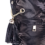 Жіноча сумка Realer P111 чорна, фото 5