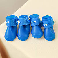 Резиновые сапоги для собак водонепроницаемые Pet Style "Rain" Синие 5
