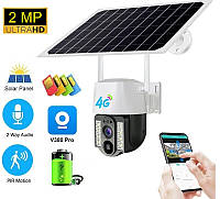 Ip камера 4G WiFi на солнечной батарее, Камера видеонаблюдения автономная уличная, Беспроводная камера