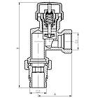 Термостатичний радіаторний клапан KOER KR.931-Gi осьовий 1/2"x1/2" з американкою KR3064, фото 2