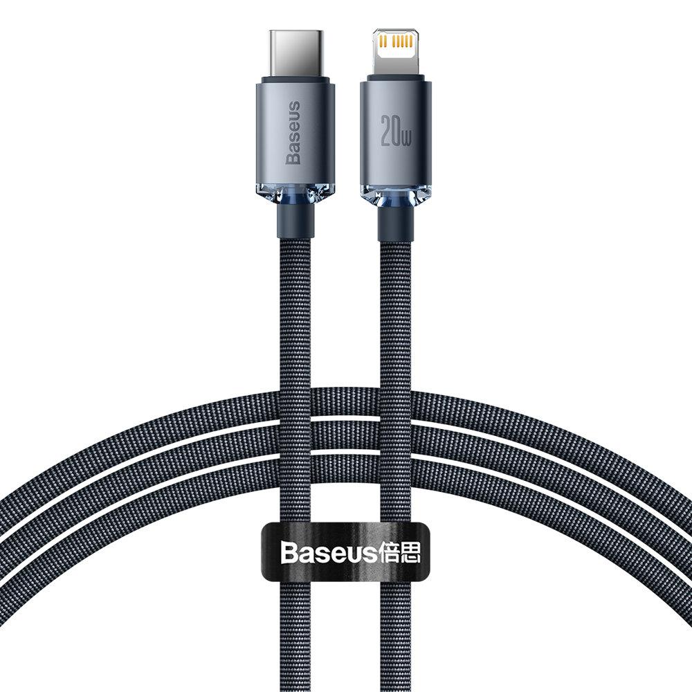 Кабель зарядный Baseus Crystal Shine USB Type C to Lightning 20 Вт 1.2 м Black (CAJY000201)