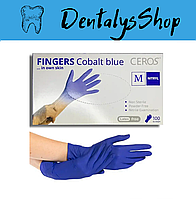 Нітрилові рукавички CEROS Fingers® Cobal Blue Розмір S 100шт/уп. Сині