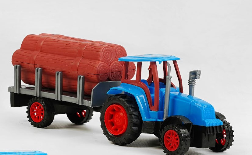 Іграшка Трактор дитячий із причепом Дитяча іграшка трактор інерційний, причіп із дровами SS&V
