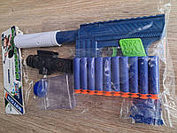 Пистолет автомат бластер детский с мягкими патронами в наборе 2 вида патронов: орбизы, мягкие пули V&A
