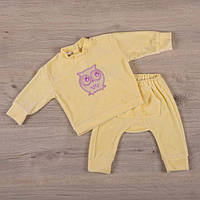 Костюм для малышей Совушка Бетис велюр с вышивкой 74 цвет желтый