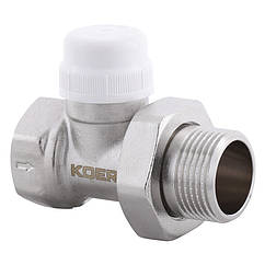 Термостатичний радіаторний клапан KOER KR.923 прямий 1" з американкою KR2890