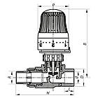 Термостатичний радіаторний клапан KOER K0156.PRO PPR прямий 25х3/4" з американкою KP0199, фото 2