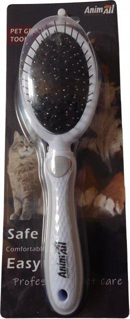 Photos - Pet Comb / Slicker AnimAll Расчёска-щётка 2 в 1 Грум  MG9707-L серая 