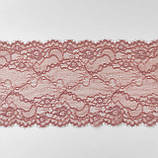 Стрейчеве (еластичне) мереживо темного рожевого кольору, ширина 19.5 см., фото 6