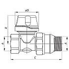 Термостатичний радіаторний клапан KOER KR.923-GI прямий 1/2"x1/2" з американкою KR2684, фото 2