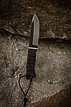 Ніж ручної роботи «Кіборг #4» (малий) з піхвами з АБС пластику Х12МФ/61 HRC, фото 2