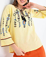 Блуза вышиванка женская желтая