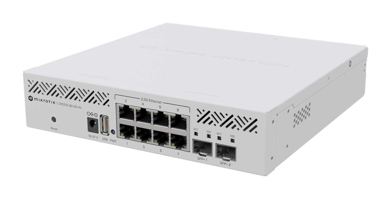 Комутатор керований MikroTik CRS310-8G+2S+IN