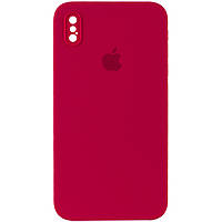 Чехол Silicone Case Square Full Camera Protective (AA) для Apple iPhone XS / X (5.8")